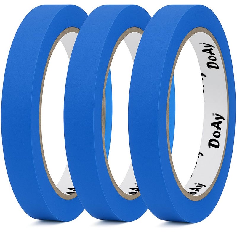 DOAY 3 Pack Blue Painters Tape - Masking Tape 0.50 Inch Wide - Multi-Surface, Smart Adhesion, Indoor & Outdoor - 270FT Total - Paint Tape for DIY, Labeling, Art, Car, General Purpose (#3910) - Image 1